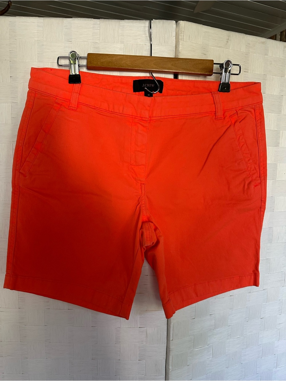 J. Crew Women's Bright Coral Chino Bermuda Shorts